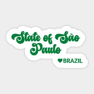 State of São Paulo: Eu amo o Brasil - I love Brazil Sticker